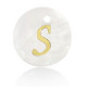 Schelp hanger 15mm letter S Gold-white